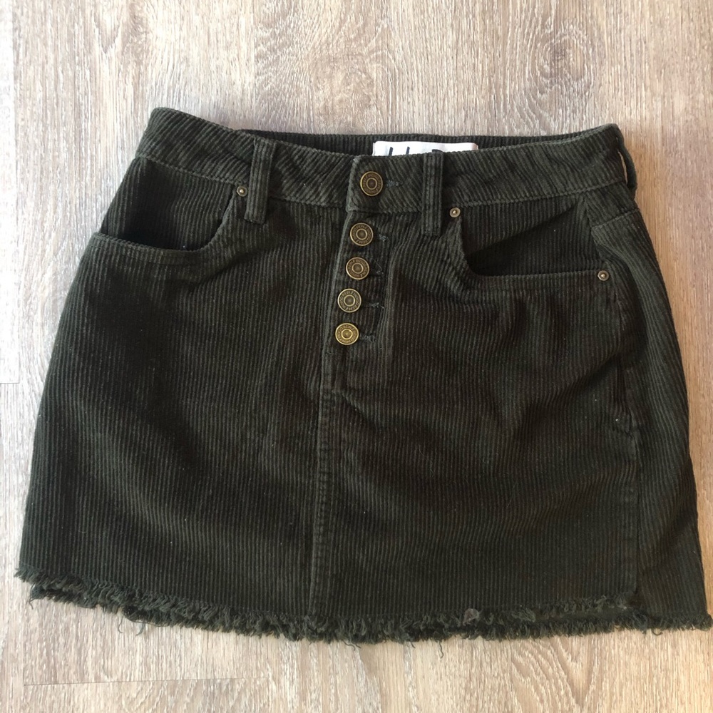 Indigo rein corduroy skirt
